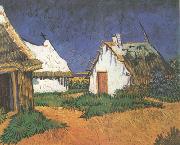 Vincent Van Gogh Three White Cottages in Saintes-Maries (nn04) oil painting